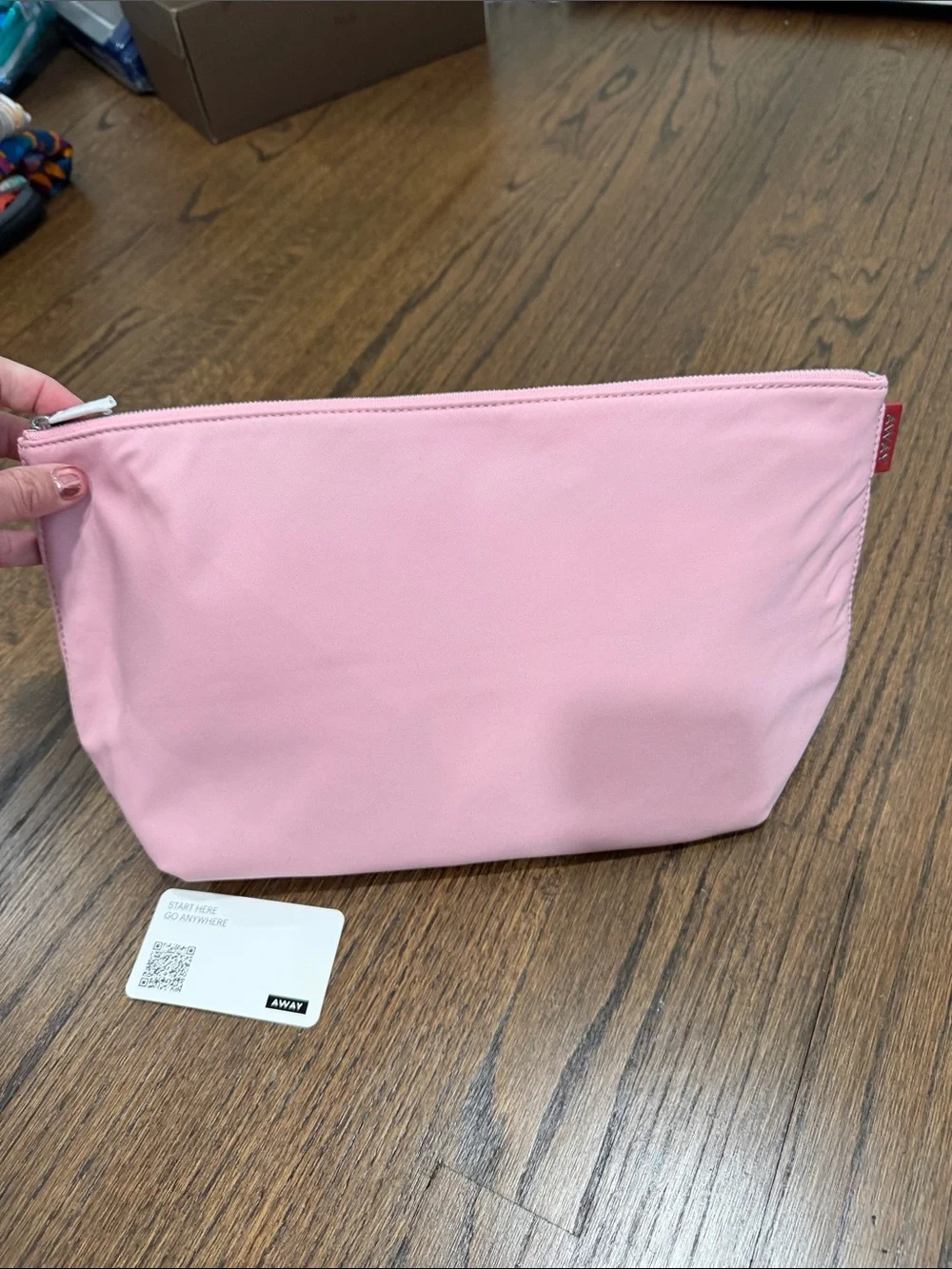 Away Two-Piece Pink and Red Cosmetic Pouch Set